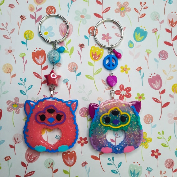 Resin Furby Keychain Long Furby Planner Charm Fairy Kei Wrist