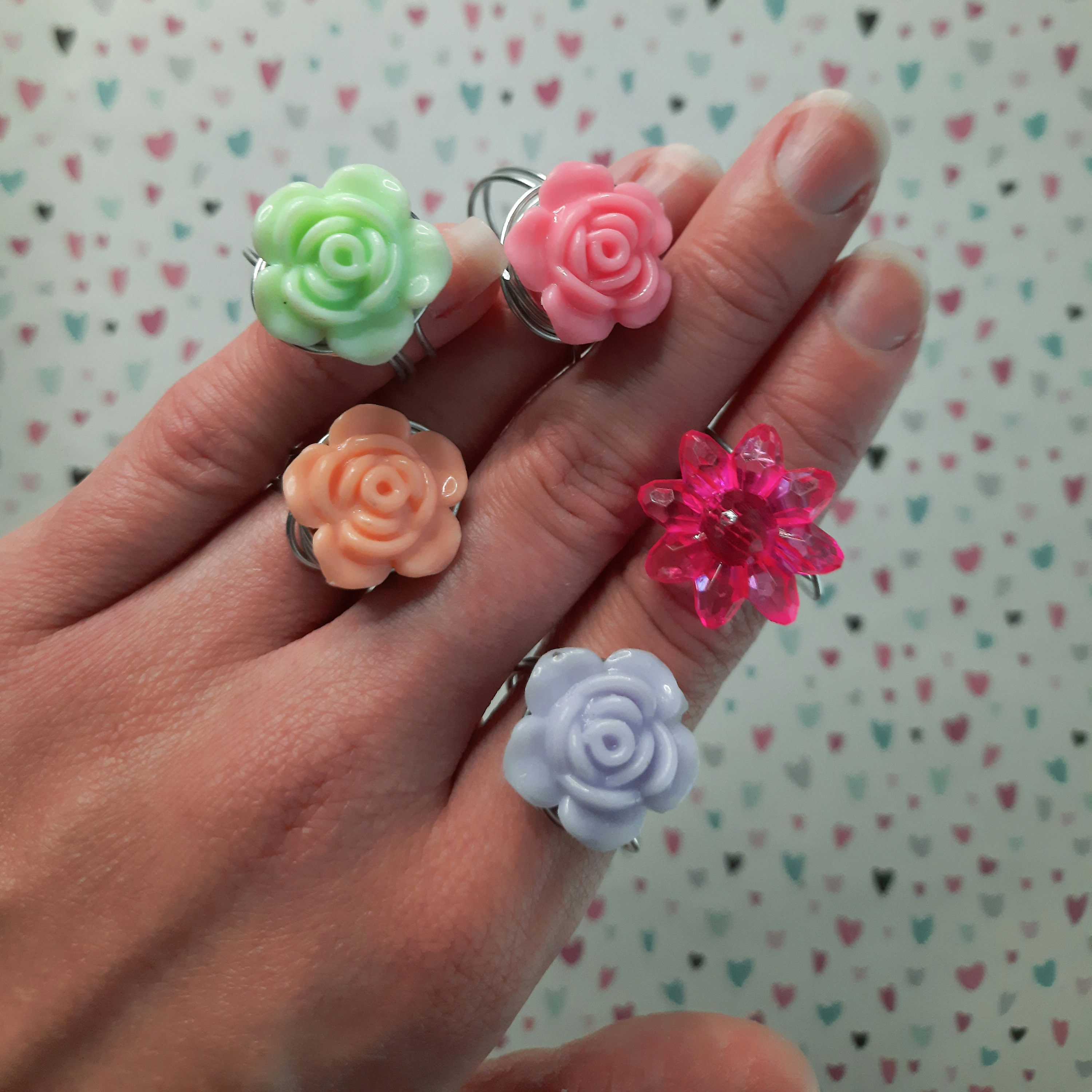 Buy Paper Flower Ring, DIY Ring, 5 LUV Rose, Peony Paper Ring Small Flowers,  Pretty Ring, Gifts for Girlfriend, Pink Brush, Pale Pink Color. Online in  India - Etsy