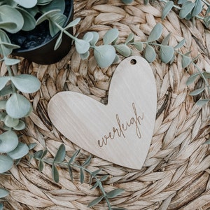 Wooden Heart Engraved Personalized Gift Tag