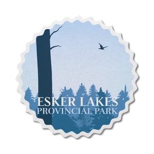 Esker Lakes Ontario Provincial Park wasserdichter Vinyl Aufkleber, Laptop Aufkleber, Benutzerdefinierte Aufkleber, Camping, Stickers Pack, Vatertag