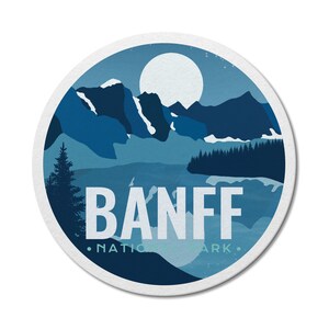 Banff National Park of Canada Waterdichte vinylsticker, laptopstickers, aangepaste stickers, camping, stickerspakket, Vaderdag