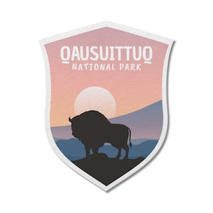 Qausuittuq National Park of Canada Wasserdichter Vinyl Aufkleber, Laptop Aufkleber, Benutzerdefinierte Aufkleber, Camping, Aufkleber, Vatertag