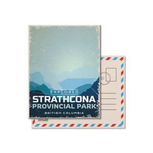 Carte postale du parc provincial de Strathcona en Colombie-Britannique, vintage, cartes postales, parcs nationaux, parcs du Canada, cadeau, anniversaire, fête du Canada