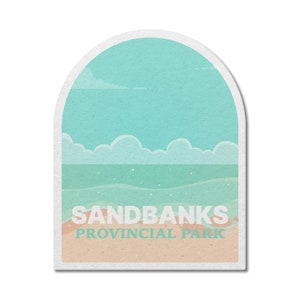 Sandbanks Ontario Provincial Park waterdichte vinylsticker, laptopstickers, aangepaste stickers, camping, stickerspakket, Vaderdag