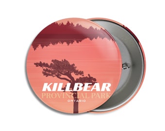 Killbear Provincial Park of Ontario Pinback Button, Canada Parks, 1.75&quot; Buttons, Metal Buttons, Backpacking, Labour Day