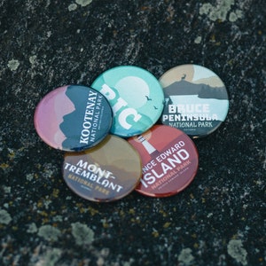 Canada & Quebec National Park Pinback Buttons