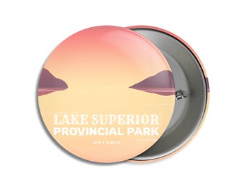 Lake Superior Provincial Park of Ontario Pinback Button - Canada Parks - 1.75" Buttons - Metal Buttons - Backpacking - Mother's Day