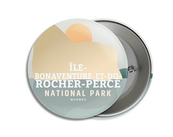 Île-Bonaventure-et-du-Rocher-Percé National Park of Quebec Pinback Button - Canada Parks - 1.75" Buttons - Backpacking - Easter