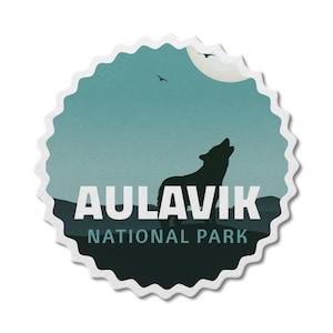 Aulavik National Park of Canada Wasserdichter Vinyl Aufkleber, Laptop Aufkleber, Benutzerdefinierte Aufkleber, Camping, Aufkleber, Vatertag