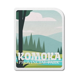 Komoka Ontario Provincial Park waterdichte vinylsticker, laptopstickers, aangepaste stickers, camping, stickerspakket, Vaderdag
