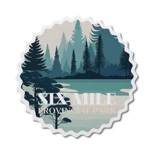 Six Mile Ontario Provincial Park waterdichte vinylsticker, laptopstickers, aangepaste stickers, camping, stickerspakket, Vaderdag