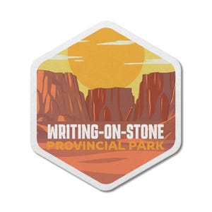Op steen geschreven Alberta Provincial Park waterdichte vinylsticker, laptopstickers, aangepaste stickers, stickerspakket, Vaderdag