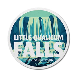 Little Qualicum Falls British Columbia Provincial Park waterdichte vinylsticker, stickers, aangepaste stickers, stickerspakket, Vaderdag