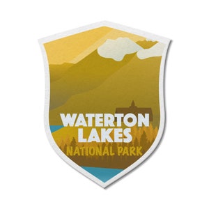 Waterton Lakes National Park in Kanada Wasserdichter Vinyl Aufkleber, Laptop Aufkleber, Benutzerdefinierte Aufkleber, Stickers Pack, Vatertag