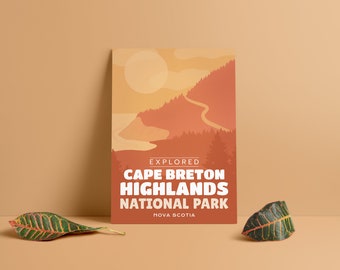 Cape Breton Highlands National Park &#39;Explored&#39; Poster, Park Poster, Home Decor, Canada Park, Gift, Wall Art, Thanksgiving