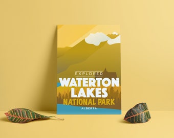 Waterton Lakes National Park 'Explored' Poster - Park Posters - Home Decor - Canada Park - Gift - Wall Art - Mother's Day