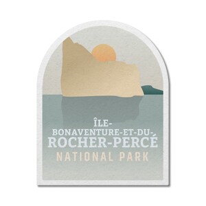 IIle-Bonaventure-et-du-Rocher-Percee Quebec National Park waterdichte vinylsticker, laptopstickers, stickerspakket, Vaderdag