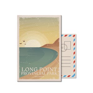 Carte postale du parc provincial de l'Ontario de Long Point, vintage, cartes postales, parcs nationaux, parcs du Canada, cadeau, anniversaire, fête des pères