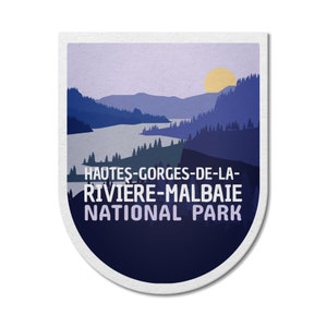 Hautes-Gorges-de-la-Rivière-Malbaie Quebec National Park waterdichte vinylsticker, laptopstickers, stickerspakket, Vaderdag