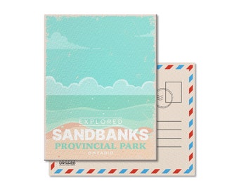 Pocztówka vintage z Sandbanks Ontario Provincial Park