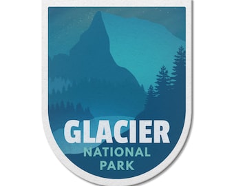 Glacier National Park of Canada Waterproof Vinyl Sticker - Laptop Stickers - Custom Stickers - Camping - Stickers Pack - Mother's Day