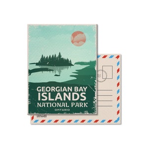 Carte postale du parc national du Canada des îles de la baie Georgienne, vintage, cartes postales, parcs nationaux, Parcs Canada, anniversaire, fête des pères