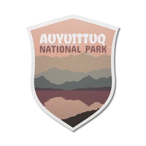 Auyuittuq National Park of Canada waterdichte vinylsticker, laptopstickers, aangepaste stickers, camping, stickerspakket, Vaderdag