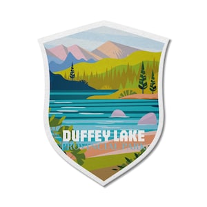 Duffey Lake British Columbia Provincial Park wasserdichter Vinylaufkleber, Laptop-Aufkleber, benutzerdefinierte Aufkleber, Aufkleberpaket, Vatertag