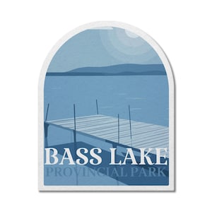 Bass Lake Ontario Provincial Park waterdichte vinylsticker, laptopstickers, aangepaste stickers, camping, stickerspakket, Vaderdag