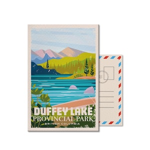 Duffey Lake British Columbia Provincial Park Postkarte, Vintage, Postkarten, Nationalparks, Kanada Parks, Geschenk, Geburtstag, Vatertag