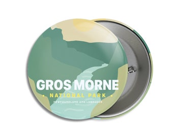 Gros Morne National Park of Canada Pinback Button - Canada Parks - 1.75" Buttons - Metal Buttons - Backpacking - Mother's Day