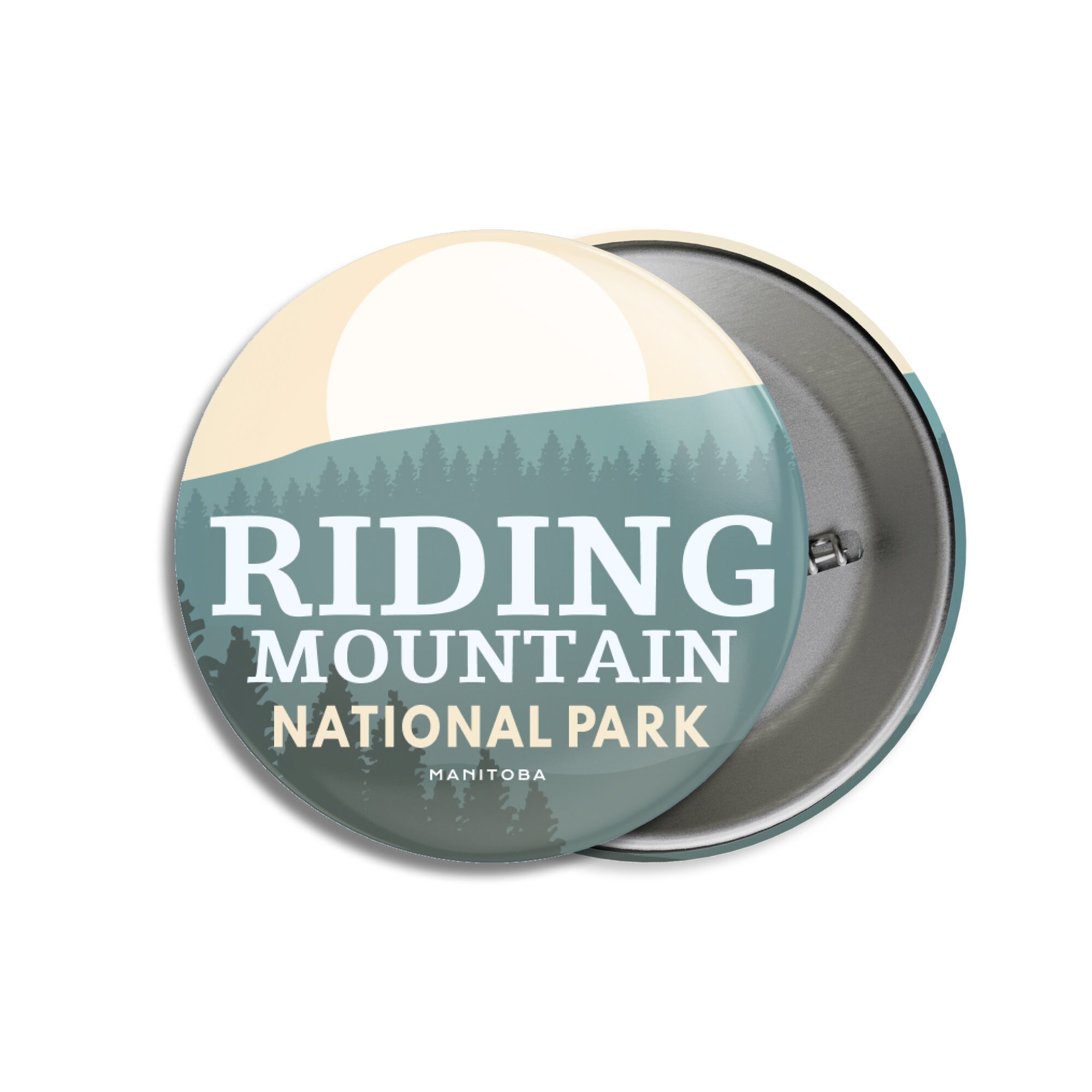 Riding Mountain National Park of Canada Pinback Button, Canada Parks, 1.75" Buttons, Metal Buttons, Backpacking, Thanksgiving