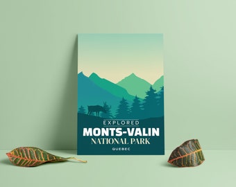 Monts-Valin National Park 'Explored' Poster - Park Posters - Home Decor - Canada National Parks - SEPAQ - Gift - Wall Art - Mother's Day