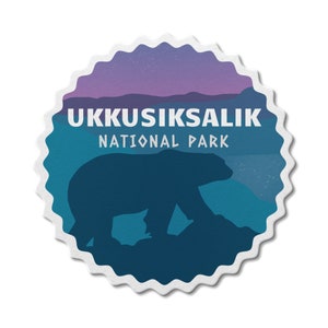 Ukkusiksalik National Park of Canada waterdichte vinylsticker, laptopstickers, aangepaste stickers, camping, stickerspakket, Vaderdag