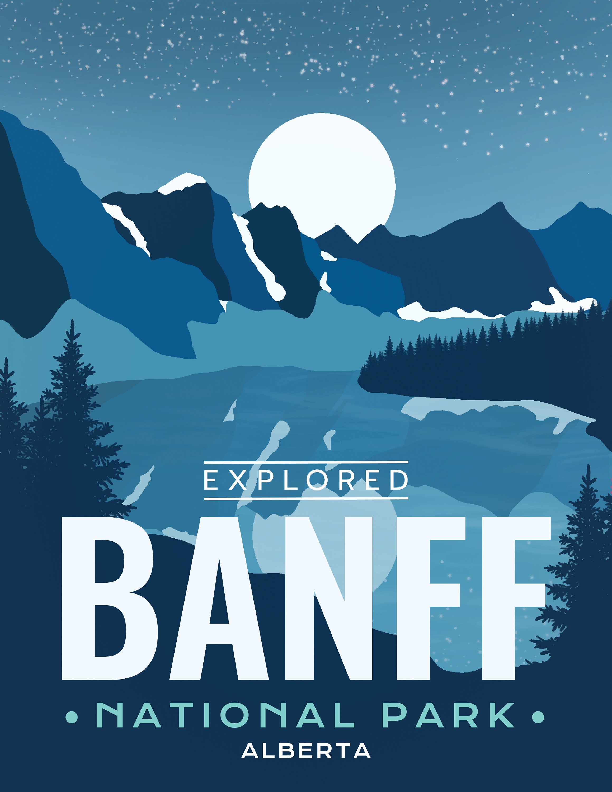 Banff National Park 'Explored' Poster Park Posters Etsy