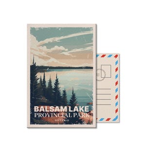 Carte postale du parc provincial Balsam Lake Ontario, vintage, cartes postales, parcs nationaux, Parcs Canada, cadeau, anniversaire, fête des pères