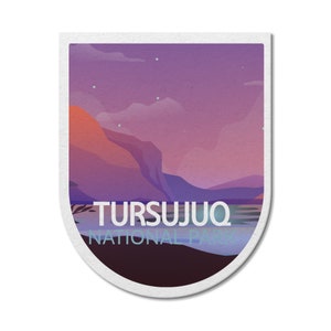 Tursujuq Quebec National Park waterdichte vinylsticker, laptopstickers, aangepaste stickers, camping, stickerspakket, Vaderdag