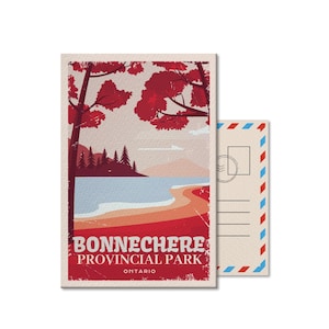 Carte postale du parc provincial de l'Ontario Bonnechère, vintage, cartes postales, parcs nationaux, parcs du Canada, cadeau, anniversaire, fête des pères