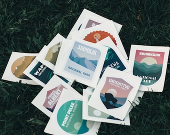 Kanada Nationalparks Aufkleber, wasserfester Vinylaufkleber, Laptop Aufkleber, benutzerdefinierte Aufkleber, Camping, Aufkleberpaket, Tag der Arbeit