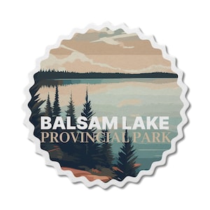 Balsam Lake Ontario Provincial Park waterdichte vinylsticker, laptopstickers, aangepaste stickers, camping, stickerspakket, Vaderdag