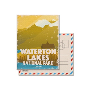 Carte postale du parc national du Canada des Lacs-Waterton, vintage, cartes postales, parcs nationaux, Parcs Canada, cadeau, anniversaire, fête des pères