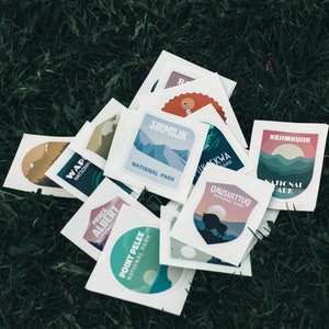 Alle kanadischen Nationalparks Aufkleber (75), wasserfester Vinyl-Aufkleber, Laptop-Aufkleber, Camping, Stickers Pack, Kanada, Vatertag