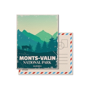 Monts-Valin Quebec National Park Postcard, Vintage, Postcards, National Parks, Canada Parks, Gift, Birthday, Canada Day