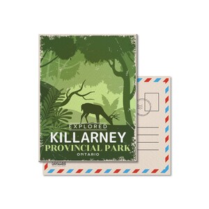 Carte postale du parc provincial de Killarney en Ontario, vintage, cartes postales, parcs nationaux, Parcs Canada, cadeau, anniversaire, fête des pères