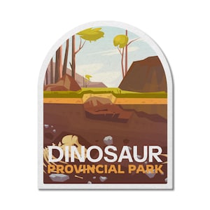 Waterdichte vinylsticker dinosaurus Alberta Provincial Park, laptopstickers, aangepaste stickers, stickerspakket, Vaderdag
