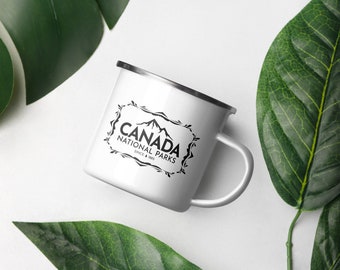 Canada National Parks Enamel Mug - Canada Parks - Camping - Mug - Custom Mug - Gift - Vintage - Gift - Mother's Day