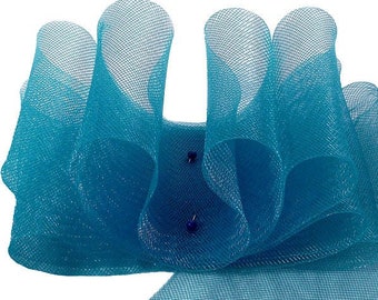 FREE SHIPPING 25 Yards Roll 2 Dark Turquoise Threaded Horsehair Braid Trim