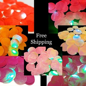30mm Round Iridescent Paillette Sequins - FREE SHIPPING