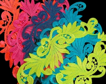 Venice Lace Appliques, 5 Pcs-5 Pairs, 11" x 3"