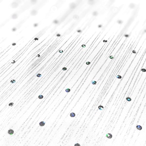 3 Yards of Snow White Spandex Fabric With Silver Foil and Holographic Sequin Design - FREE SHIPPING